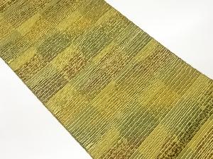 ふくれ織横縞に変わり松模様織出し全通袋帯